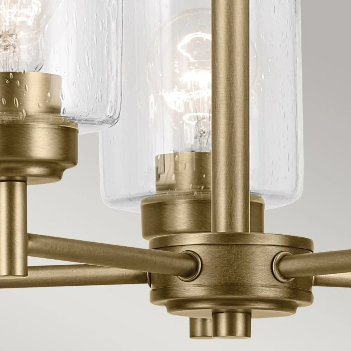 Kichler Winslow 3/5/6 lt Chandelier - Natural Brass - Image 8