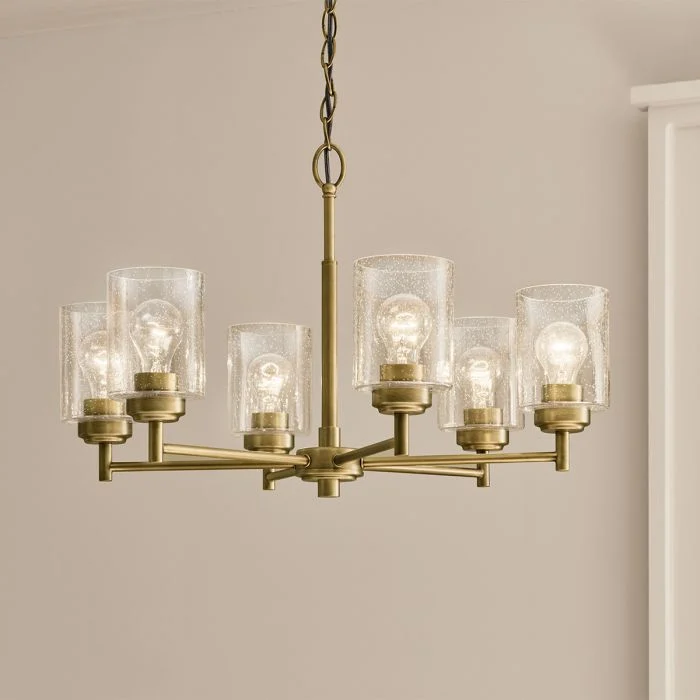 Kichler Winslow 3/5/6 lt Chandelier - Natural Brass - Image 9