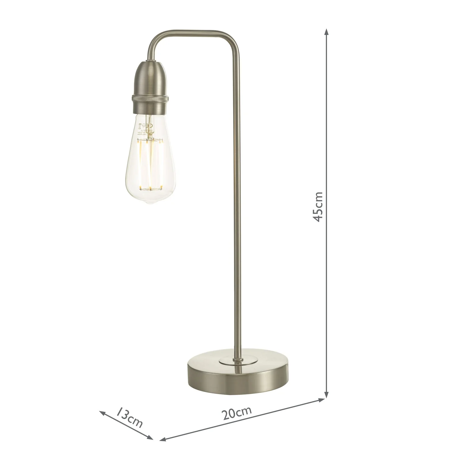 Kiefer Table Lamp Black & Antique Brass/Satin Chrome E27 - Image 5