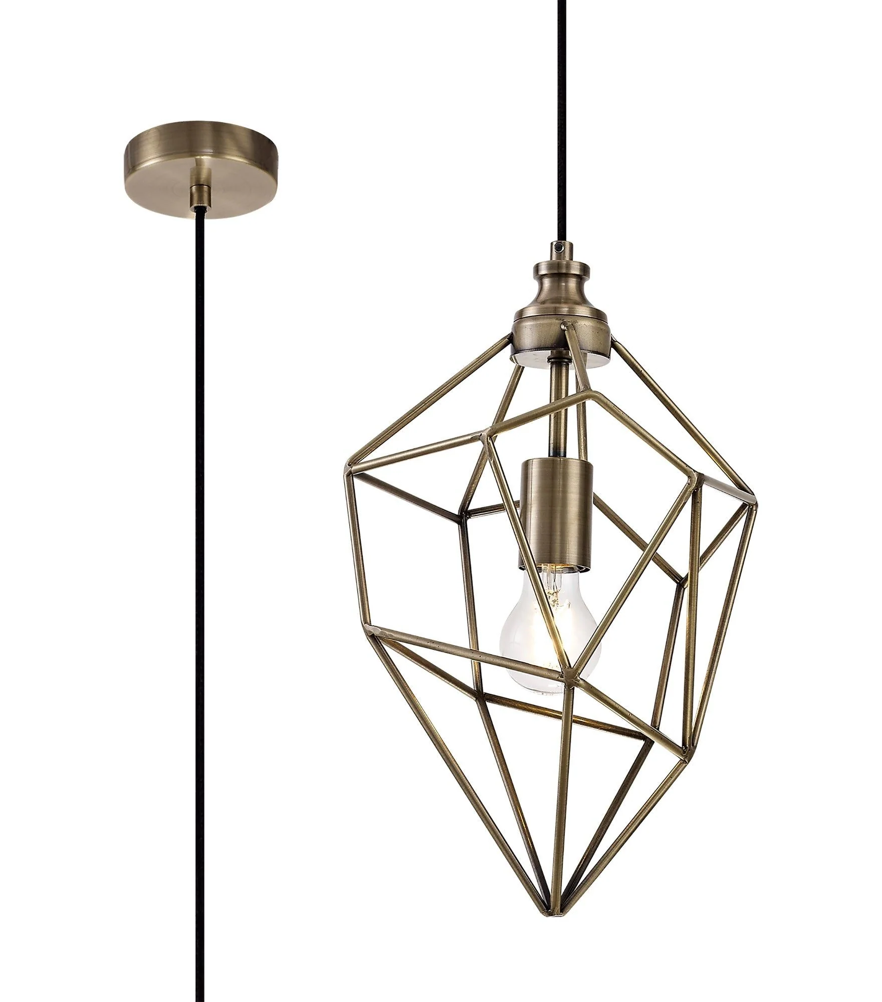 Kieker Large/Medium/small Pendant, 1 x E27, Antique Brass/Painted Gold & Sand Black/Black Nickel - Image 2