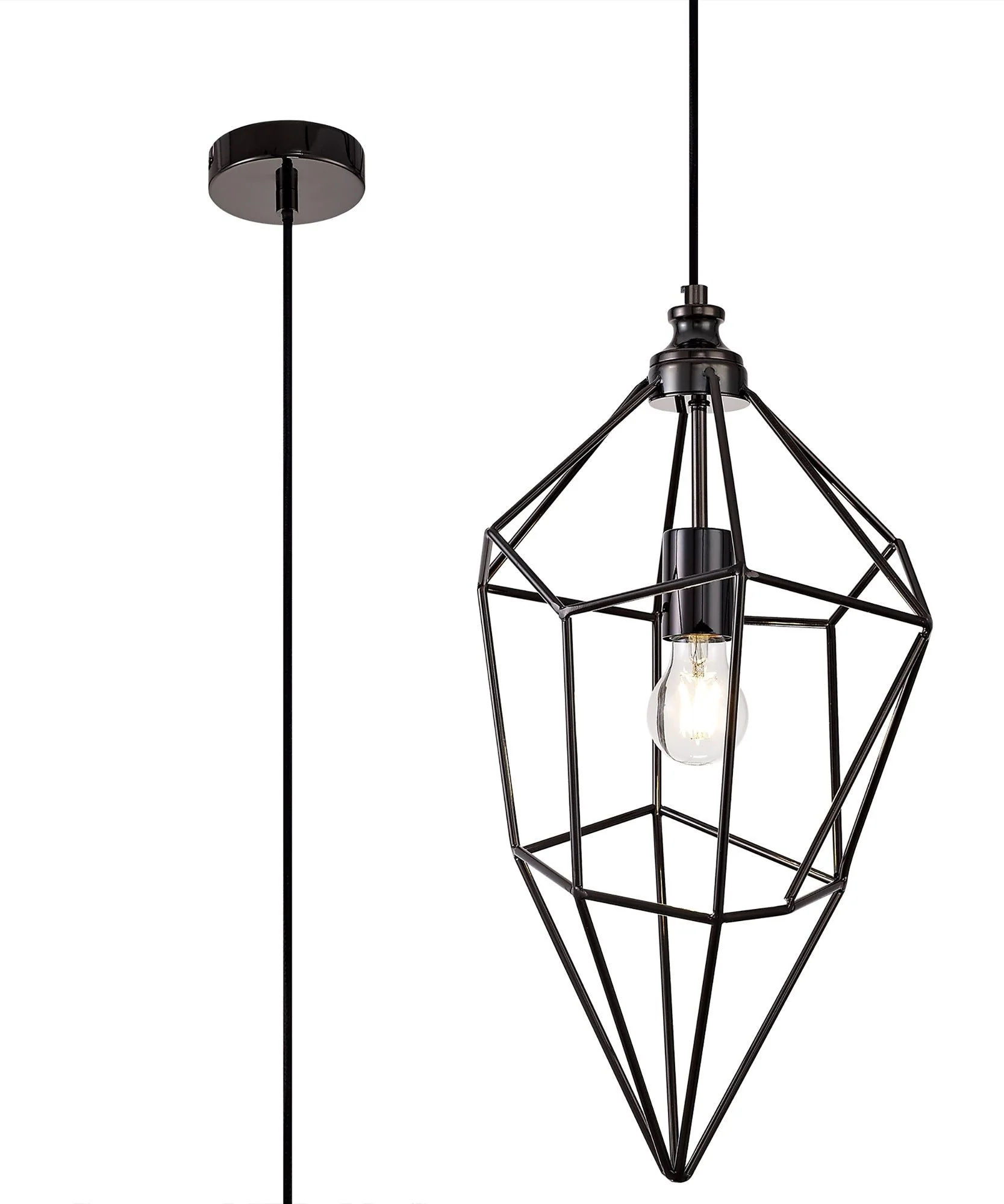 Kieker Large/Medium/small Pendant, 1 x E27, Antique Brass/Painted Gold & Sand Black/Black Nickel - Image 4