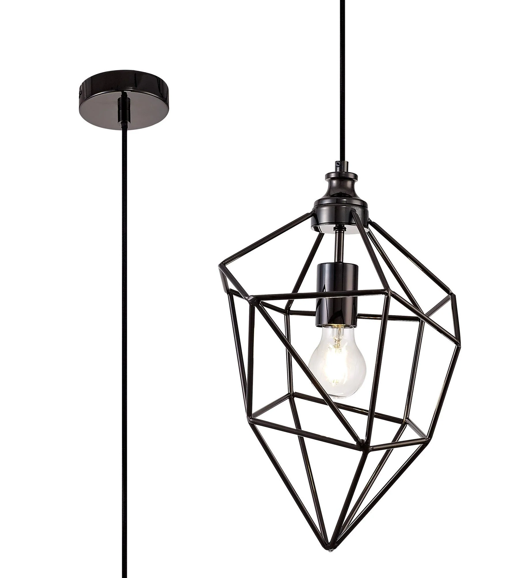 Kieker Large/Medium/small Pendant, 1 x E27, Antique Brass/Painted Gold & Sand Black/Black Nickel - Image 5
