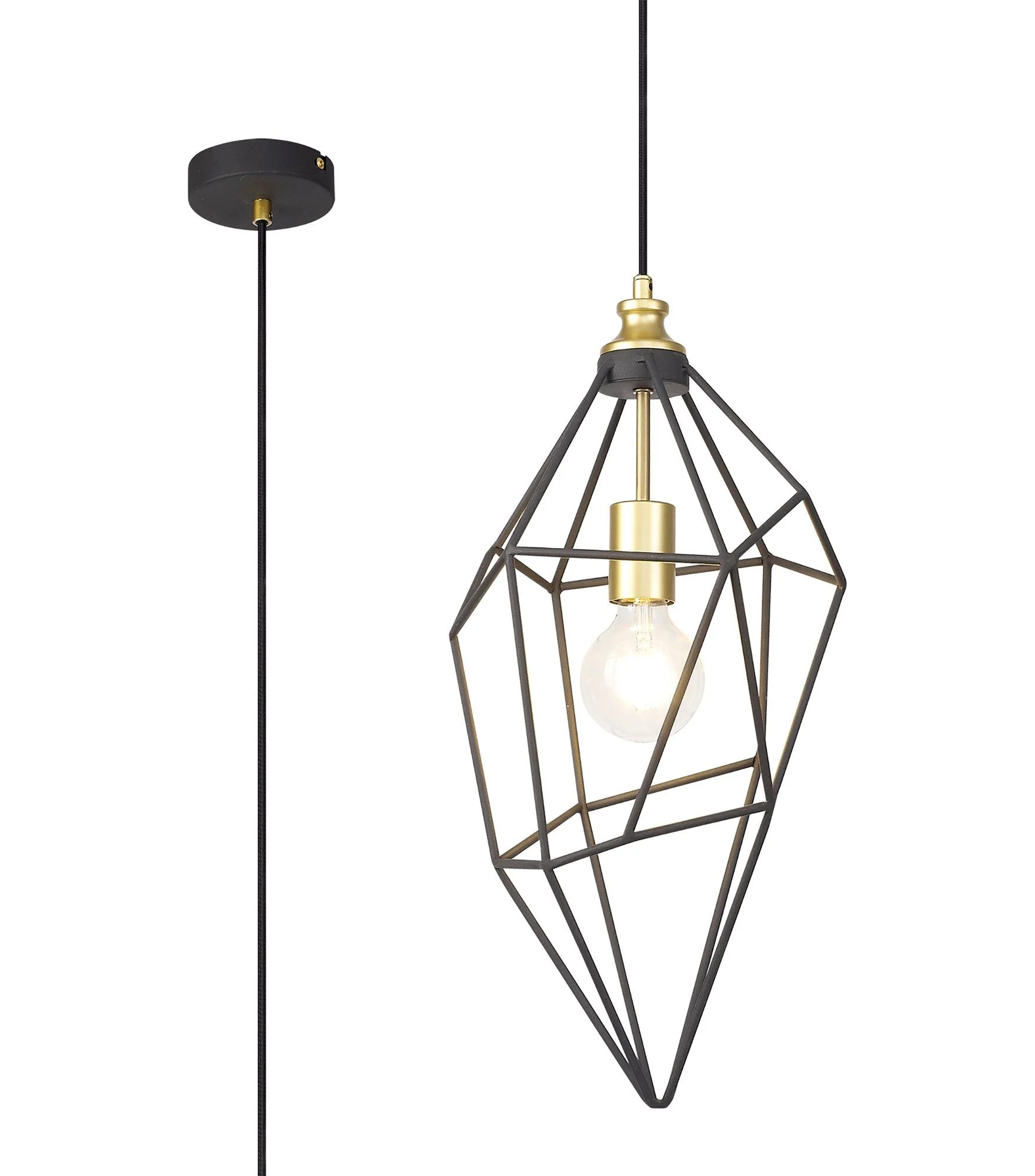 Kieker Large/Medium/small Pendant, 1 x E27, Antique Brass/Painted Gold & Sand Black/Black Nickel - Image 7