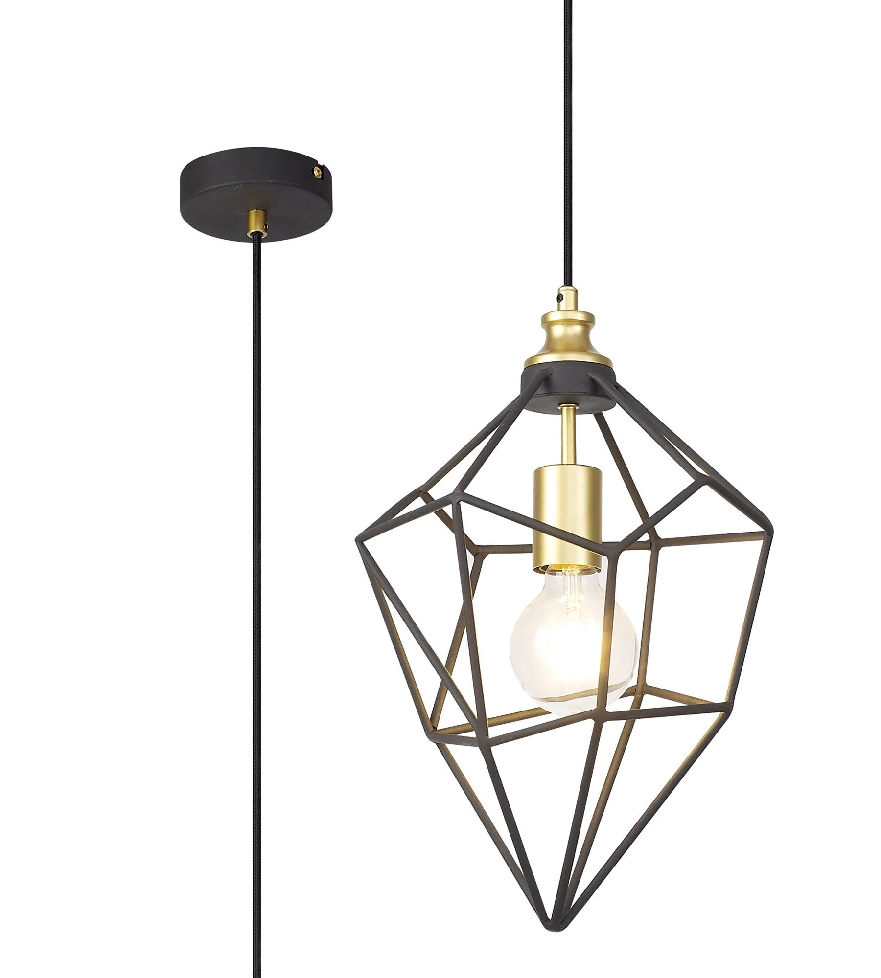 Kieker Large/Medium/small Pendant, 1 x E27, Antique Brass/Painted Gold & Sand Black/Black Nickel - Image 8