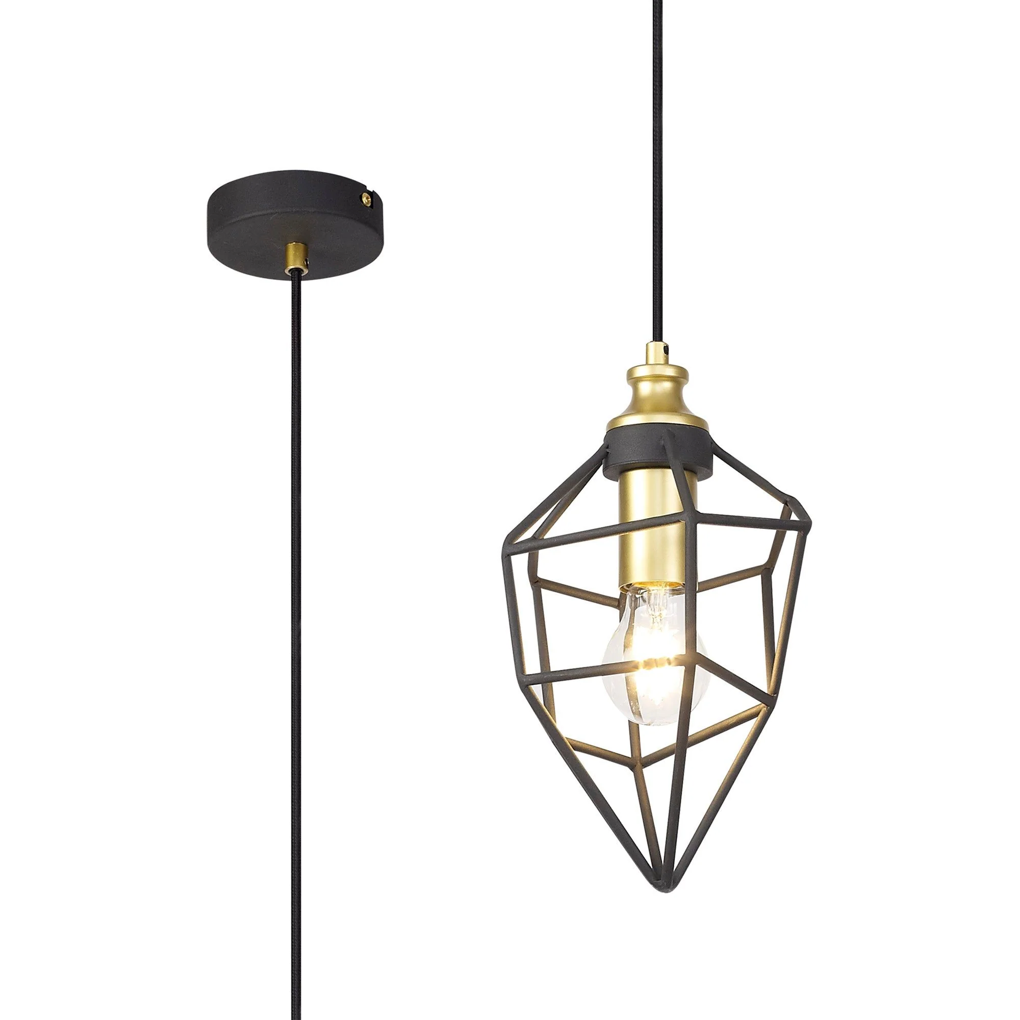 Kieker Large/Medium/small Pendant, 1 x E27, Antique Brass/Painted Gold & Sand Black/Black Nickel - Image 9