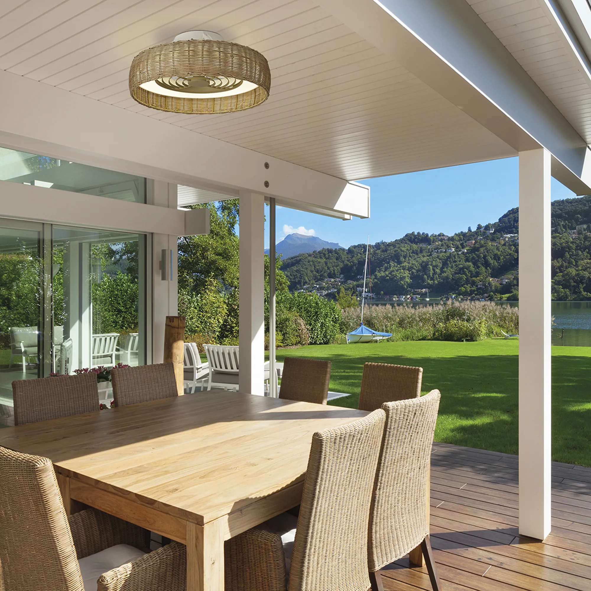 Kilimanjaro LED Fan Remote Control - Rattan - Image 3