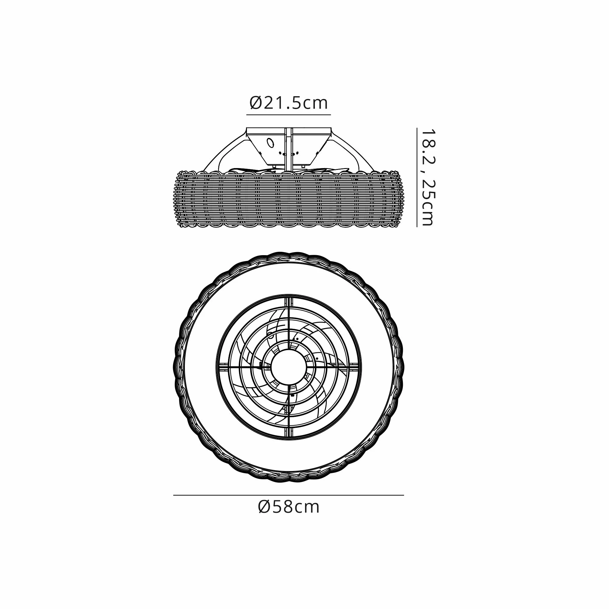Kilimanjaro LED Fan Remote Control - Rattan - Image 4