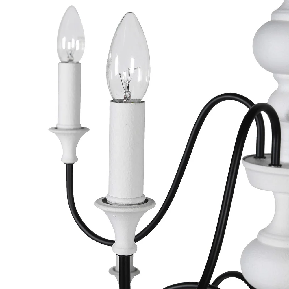 Kinross Black and White 12 Bulb 2 Tier Chandelier - Image 3