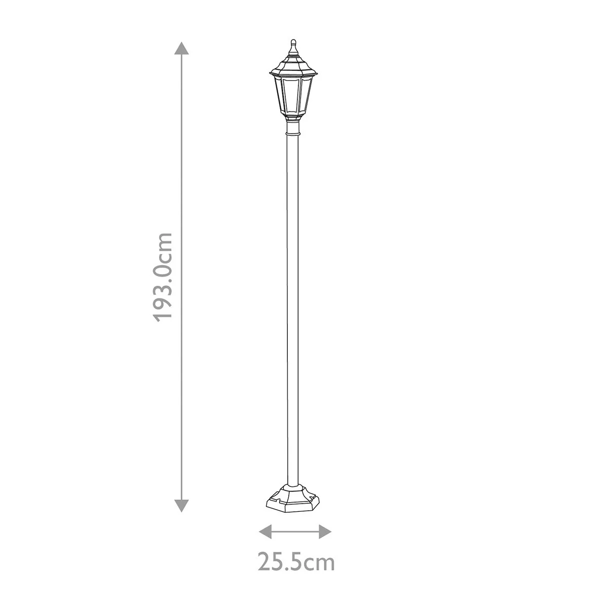Kinsale 1 Light Medium/Large Pillar Lantern - Black IP44 E27 - Image 10