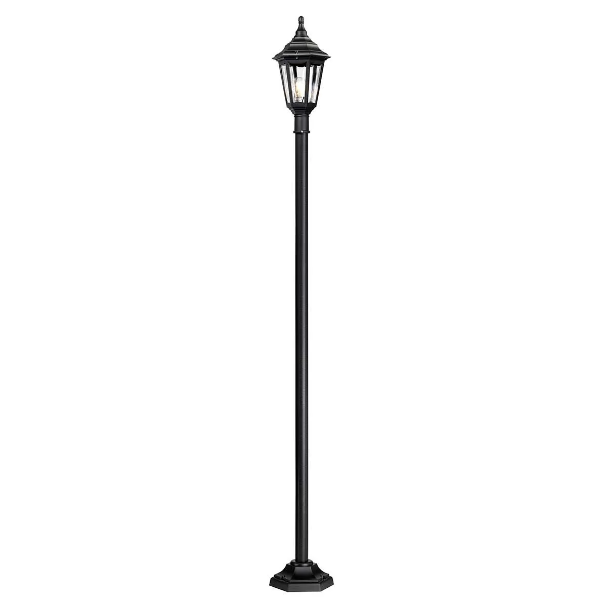 Kinsale 1 Light Medium/Large Pillar Lantern - Black IP44 E27 - Image 2