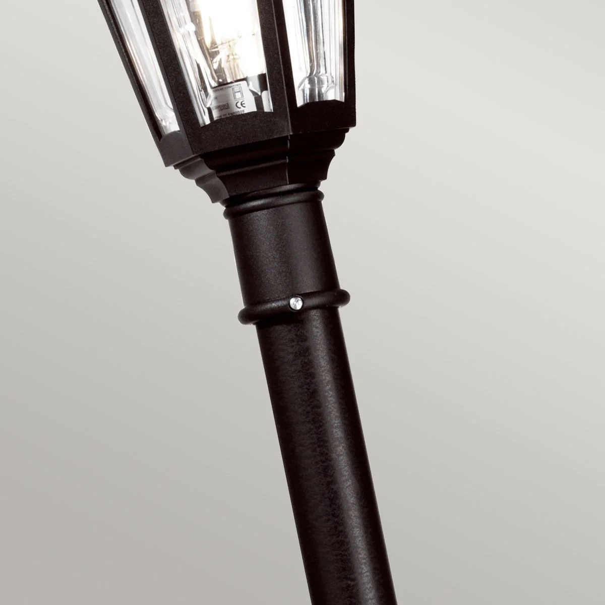 Kinsale 1 Light Medium/Large Pillar Lantern - Black IP44 E27 - Image 7