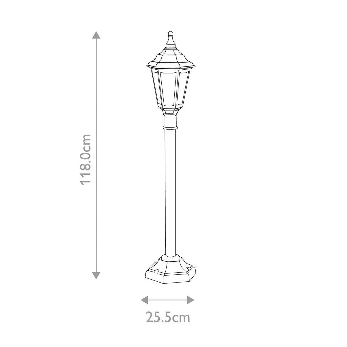 Kinsale 1 Light Medium/Large Pillar Lantern - Black IP44 E27 - Image 9