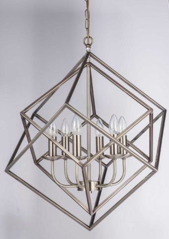 Kinsale 4/6Lt Centre Ceiling Light - Matt Brass/Satin Nickel Finish - Image 3