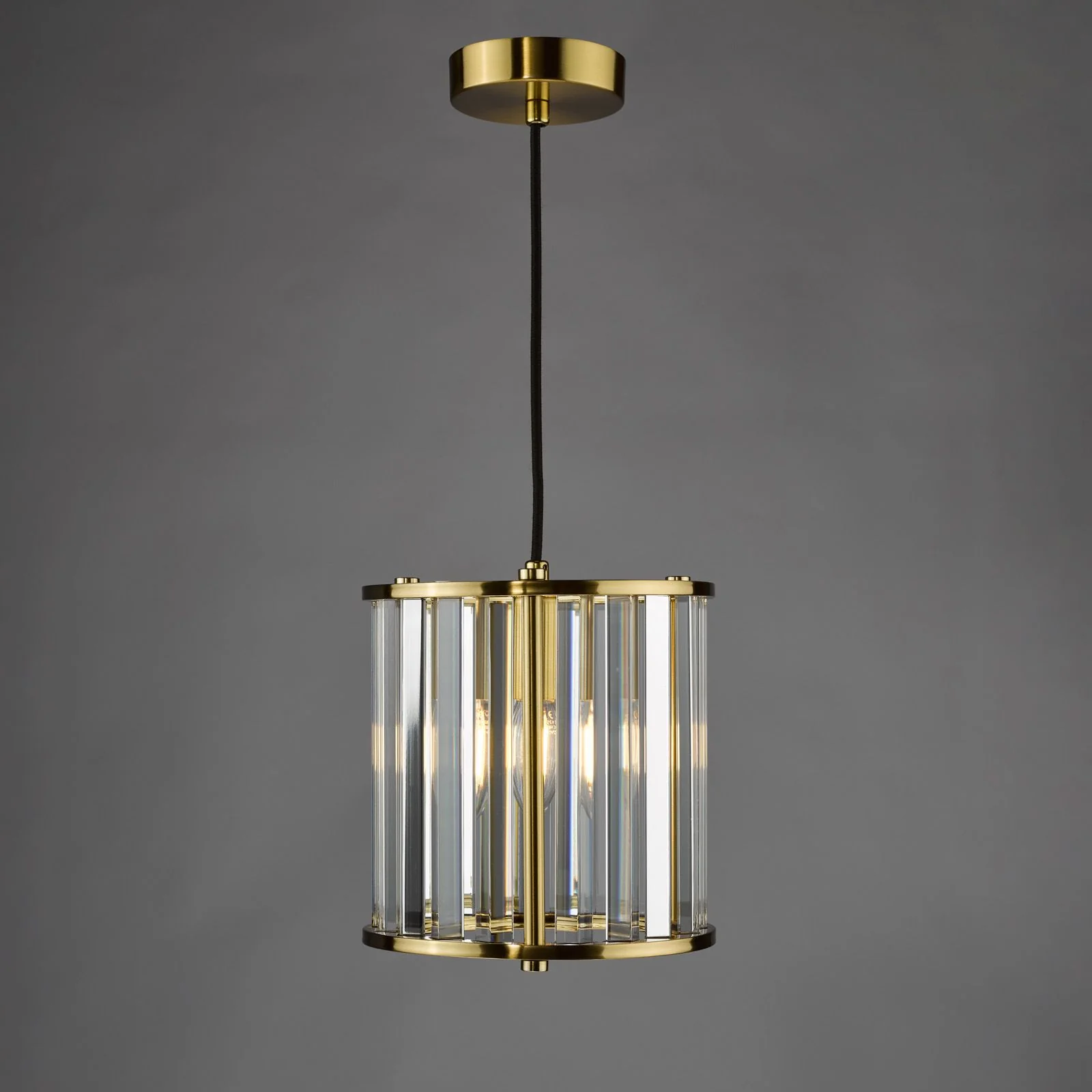 Kiran 1Lt Pendant - Natural Brass/Satin Black - Image 2