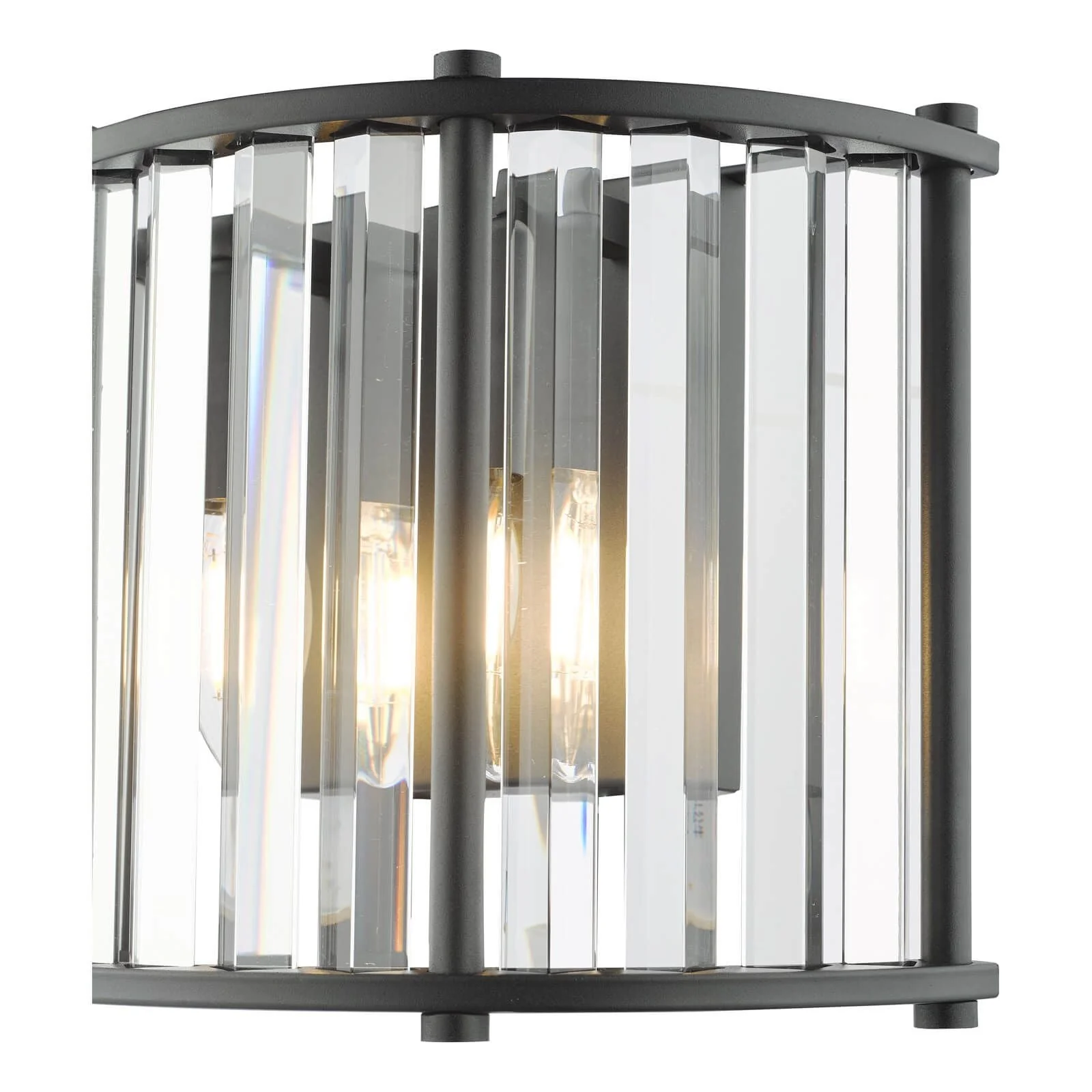 Kiran 2Lt Crystal Wall Light - Natural Brass / Satin Black - Image 11