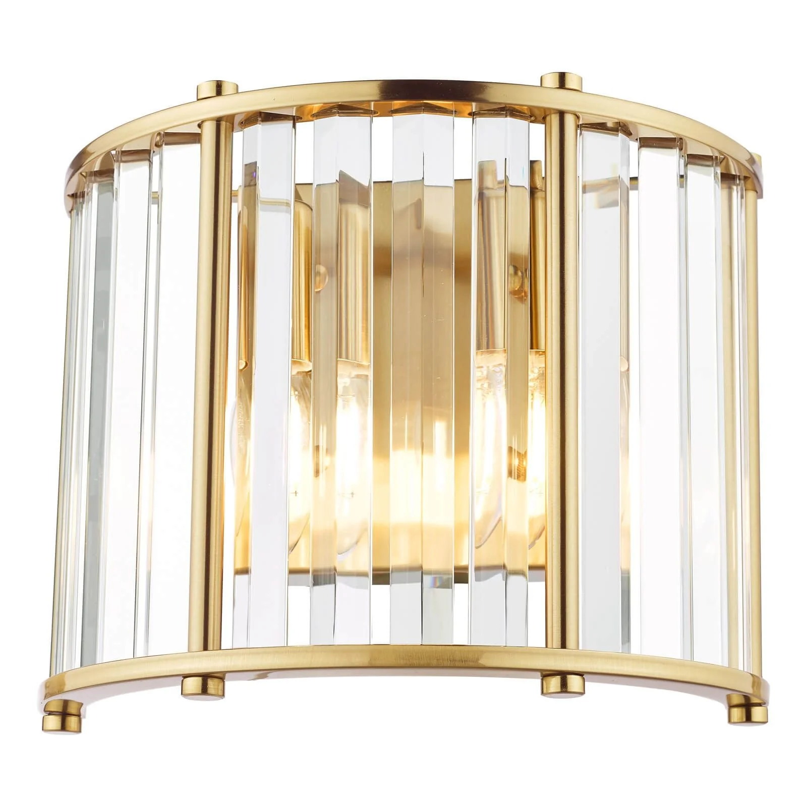Kiran 2Lt Crystal Wall Light - Natural Brass / Satin Black - Image 3