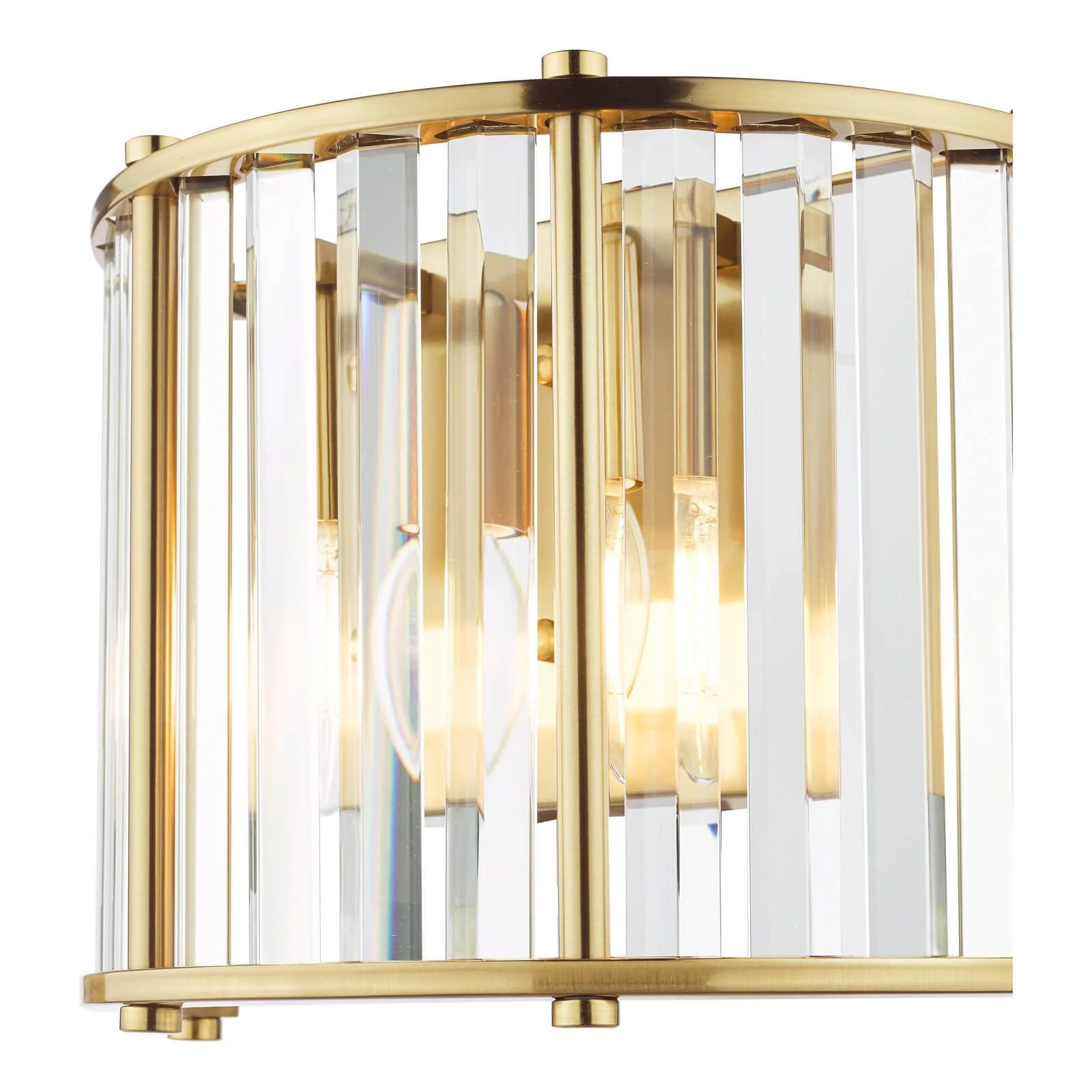 Kiran 2Lt Crystal Wall Light - Natural Brass / Satin Black - Image 4