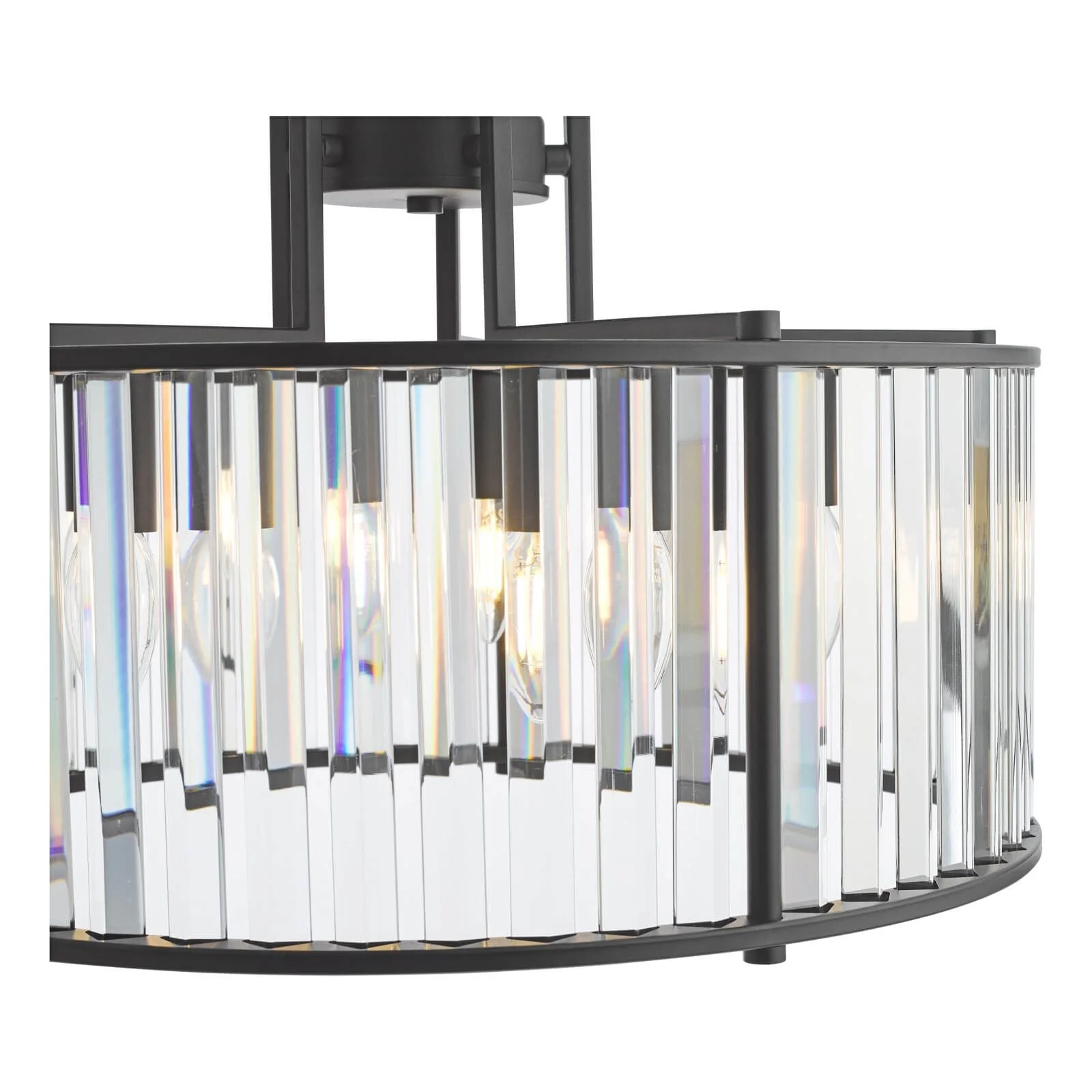 Kiran 5Lt Crystal Ceiling Light - Natural Brass / Satin Black - Image 10