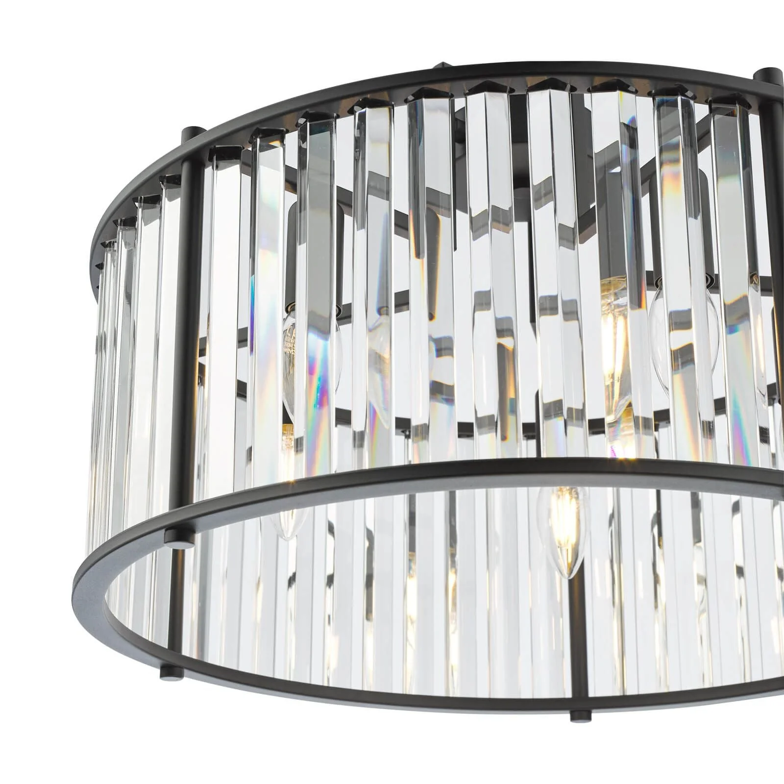 Kiran 5Lt Crystal Ceiling Light - Natural Brass / Satin Black - Image 11