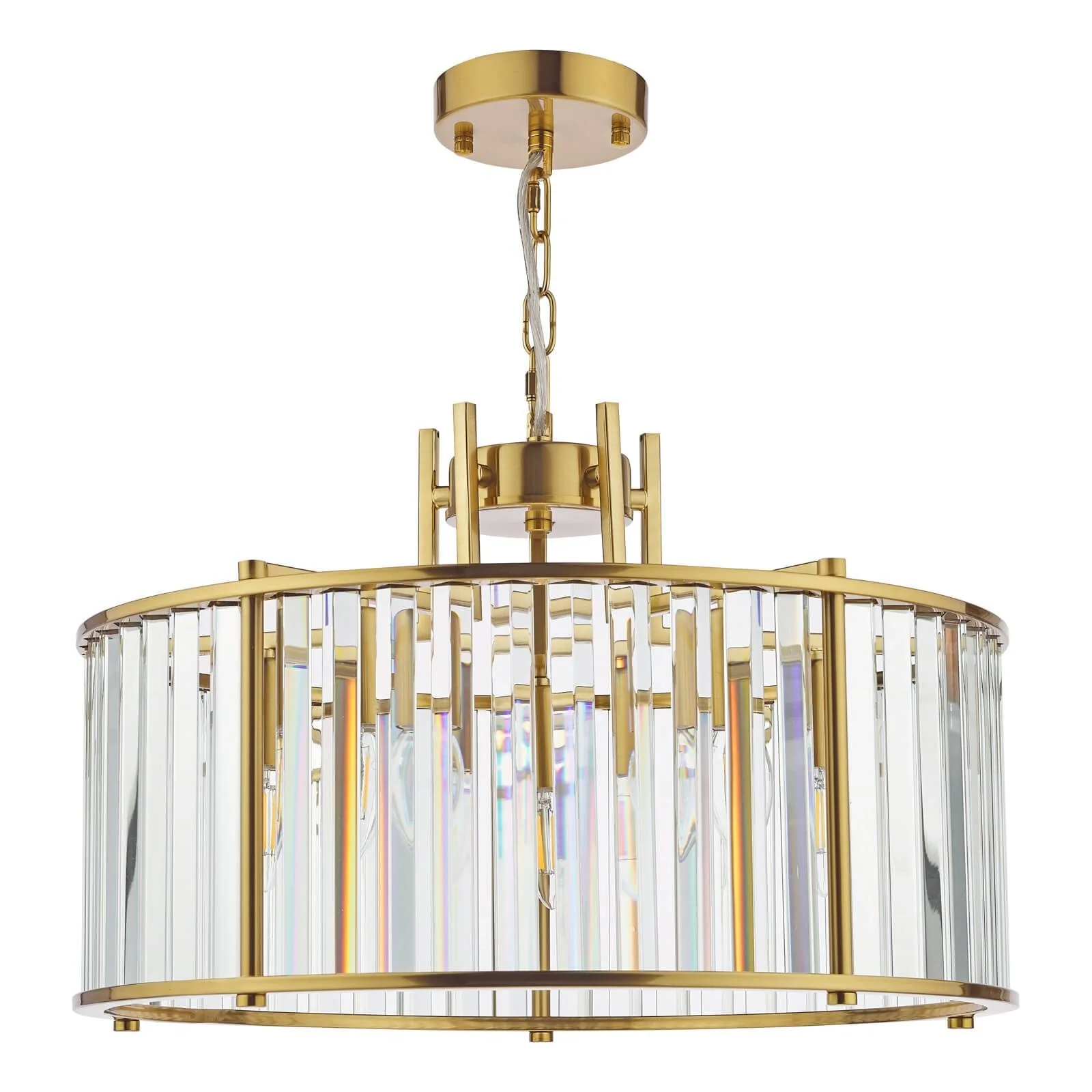 Kiran 5Lt Crystal Ceiling Light - Natural Brass / Satin Black - Image 2
