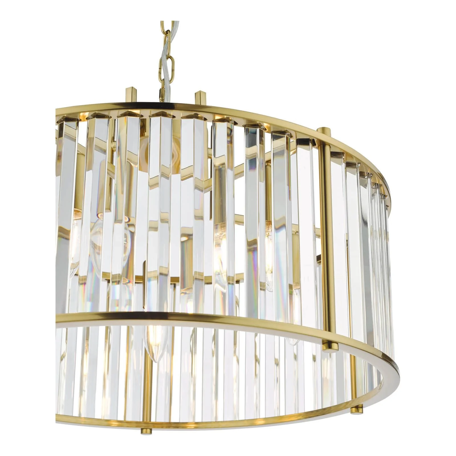 Kiran 5Lt Crystal Ceiling Light - Natural Brass / Satin Black - Image 3