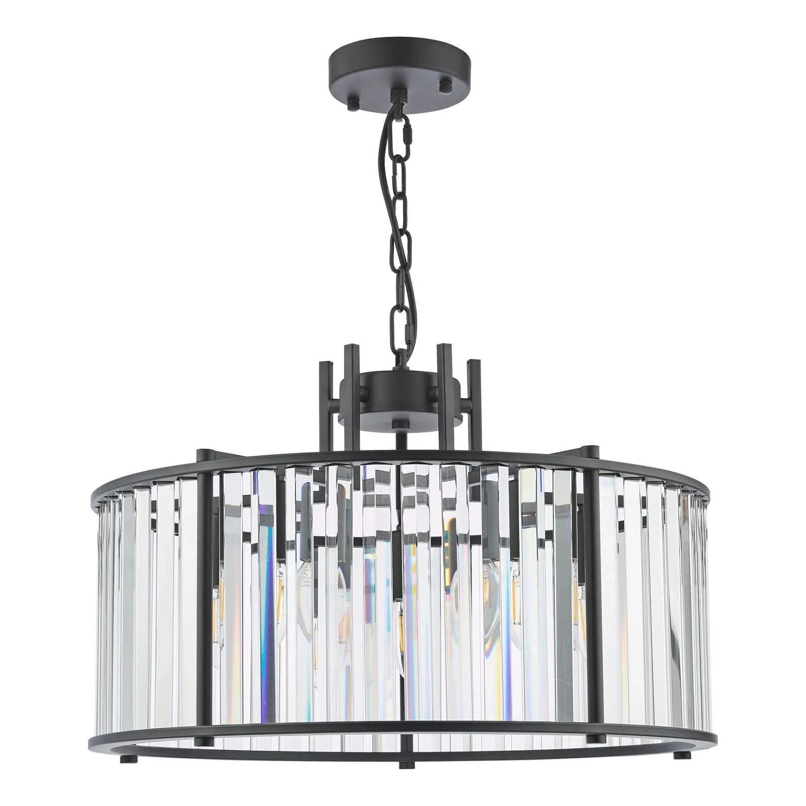 Kiran 5Lt Crystal Ceiling Light - Natural Brass / Satin Black - Image 9