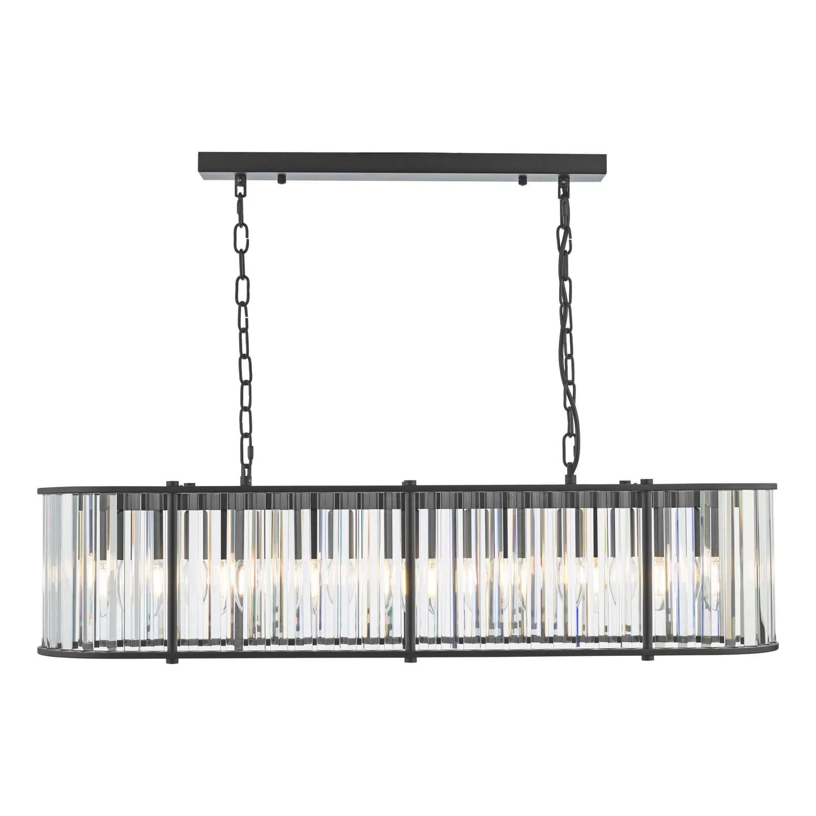 Kiran 7Lt Kitchen Table / Island Light - Natural Brass / Satin Black - Image 14