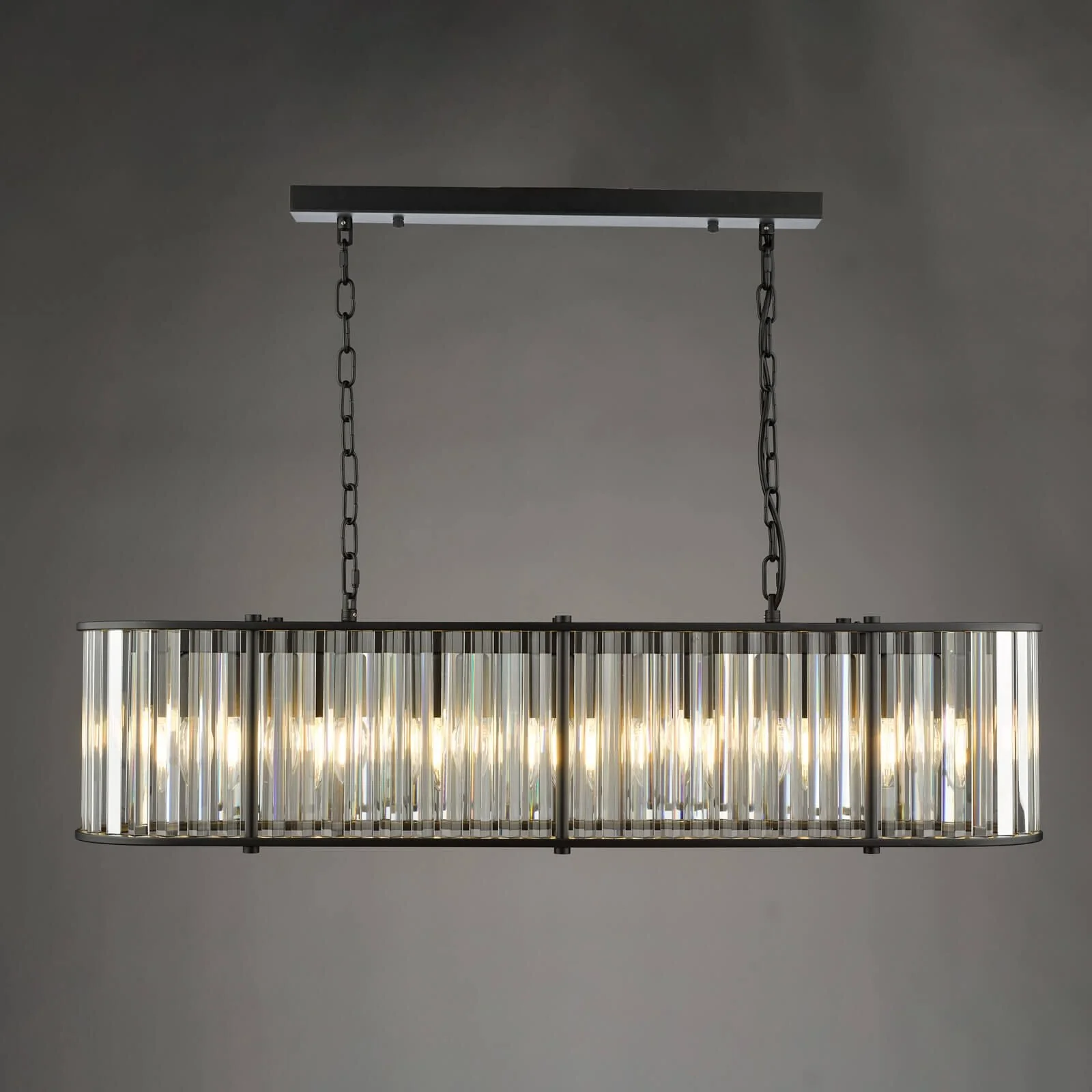 Kiran 7Lt Kitchen Table / Island Light - Natural Brass / Satin Black - Image 18