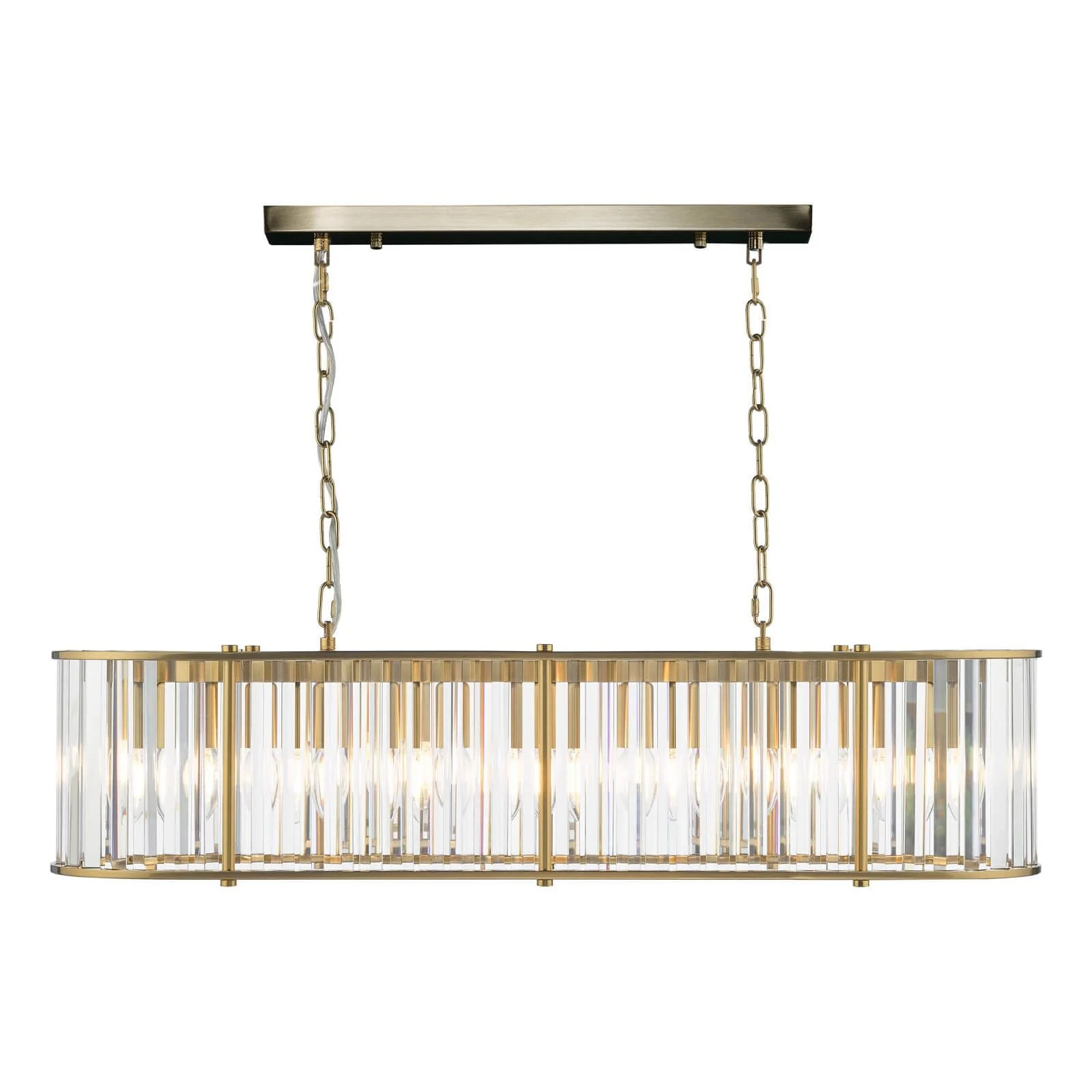 Kiran 7Lt Kitchen Table / Island Light - Natural Brass / Satin Black - Image 3