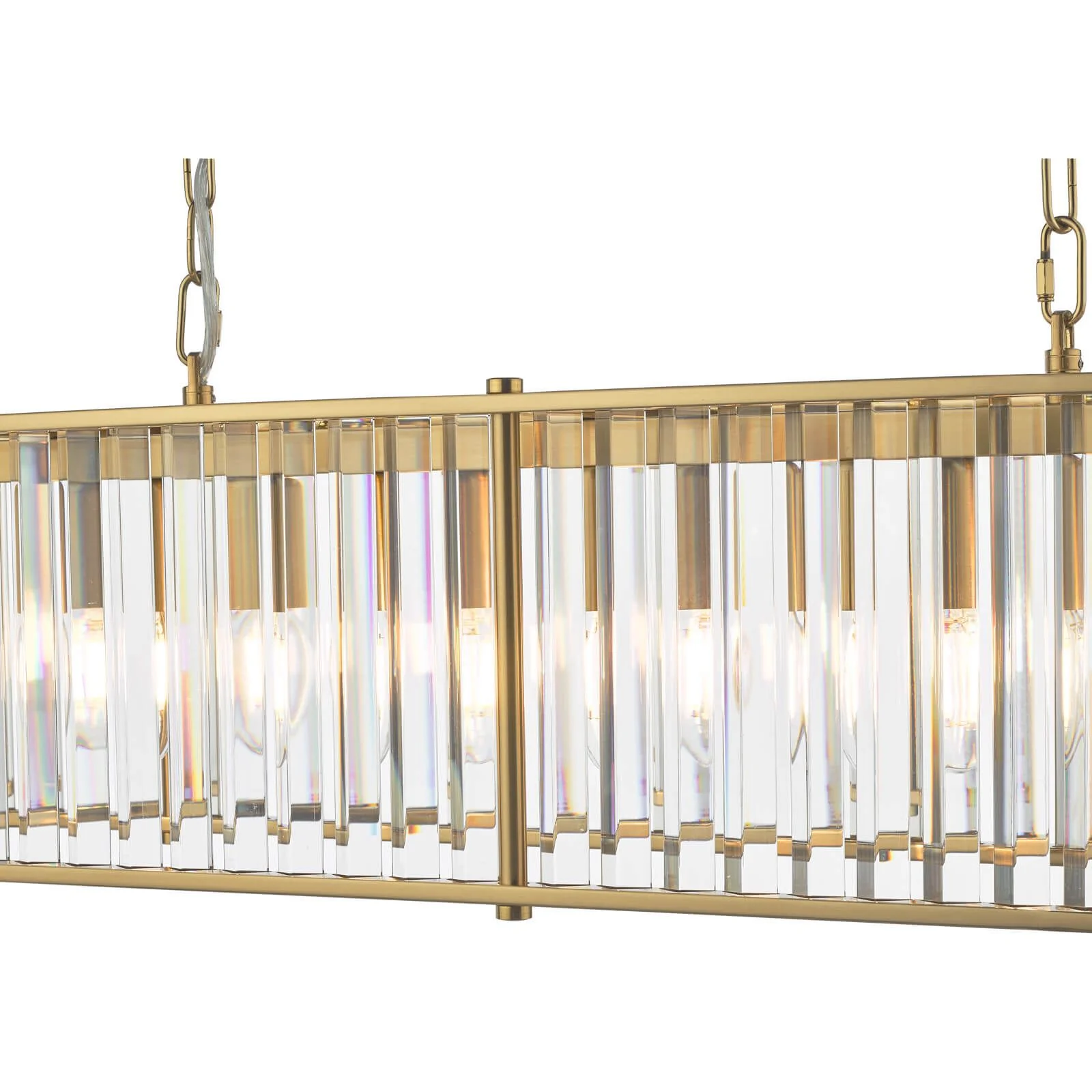 Kiran 7Lt Kitchen Table / Island Light - Natural Brass / Satin Black - Image 4
