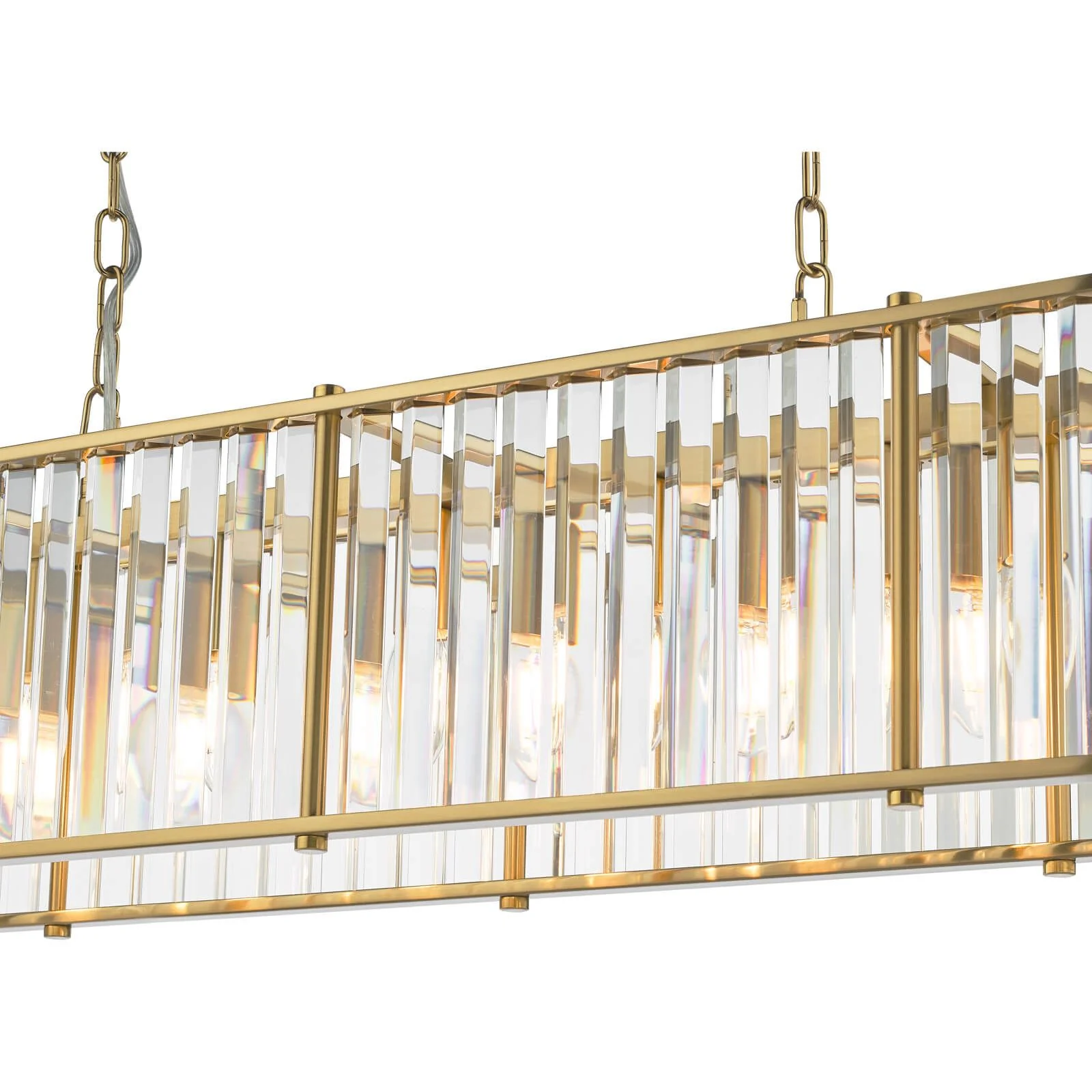 Kiran 7Lt Kitchen Table / Island Light - Natural Brass / Satin Black - Image 5