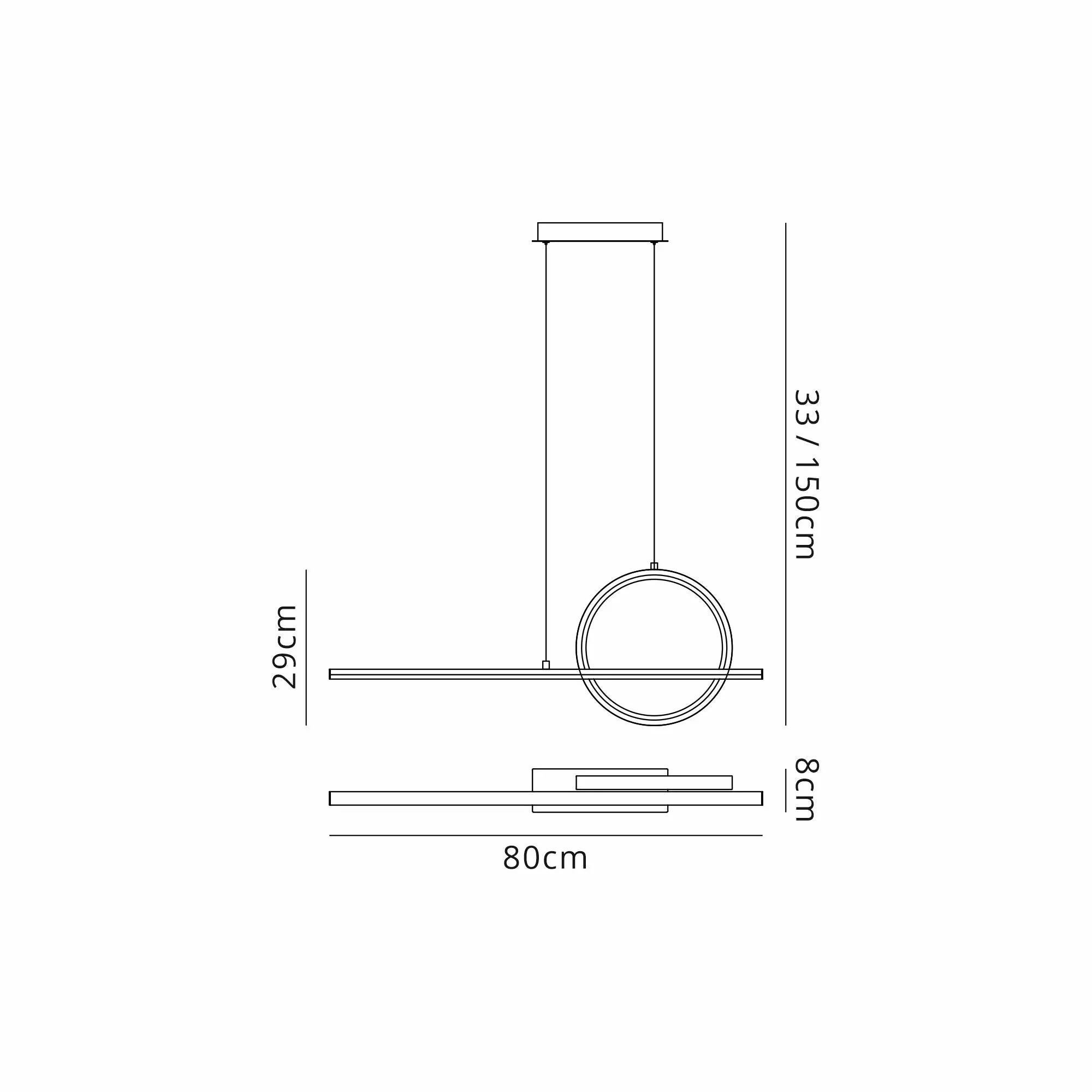 Kitesurf Loop Over LED Pendant - Black/White - Image 2