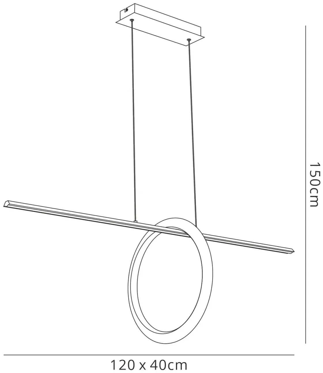 Kitesurf Loop Under LED Pendant - Black/White - Image 2