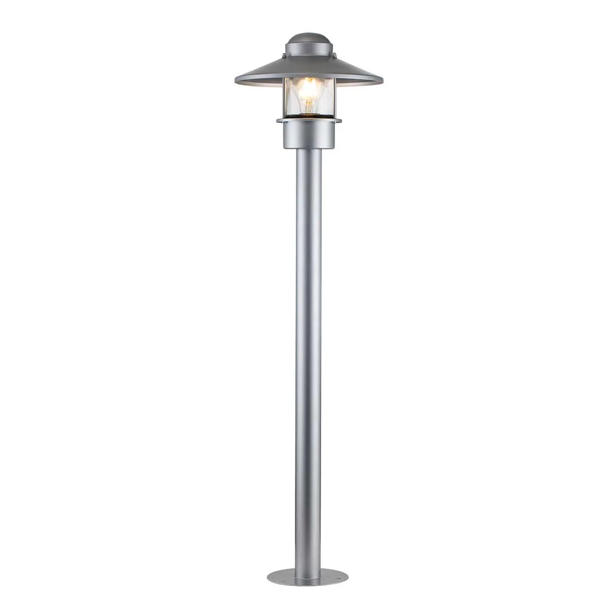 Klampenborg 1 Light Post Light - Black/Silver IP44 E27 - Image 2
