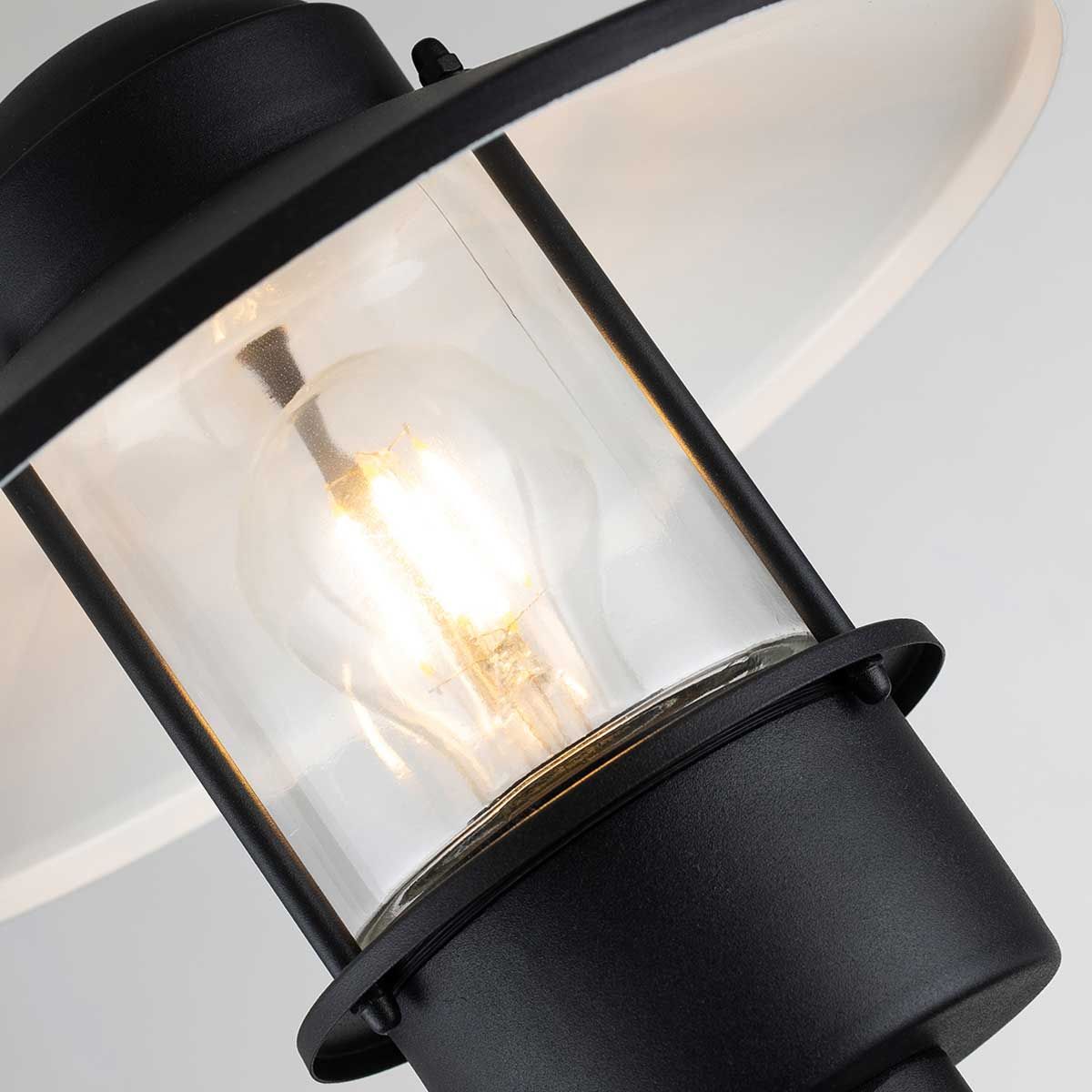 Klampenborg 1 Light Post Light - Black/Silver IP44 E27 - Image 3