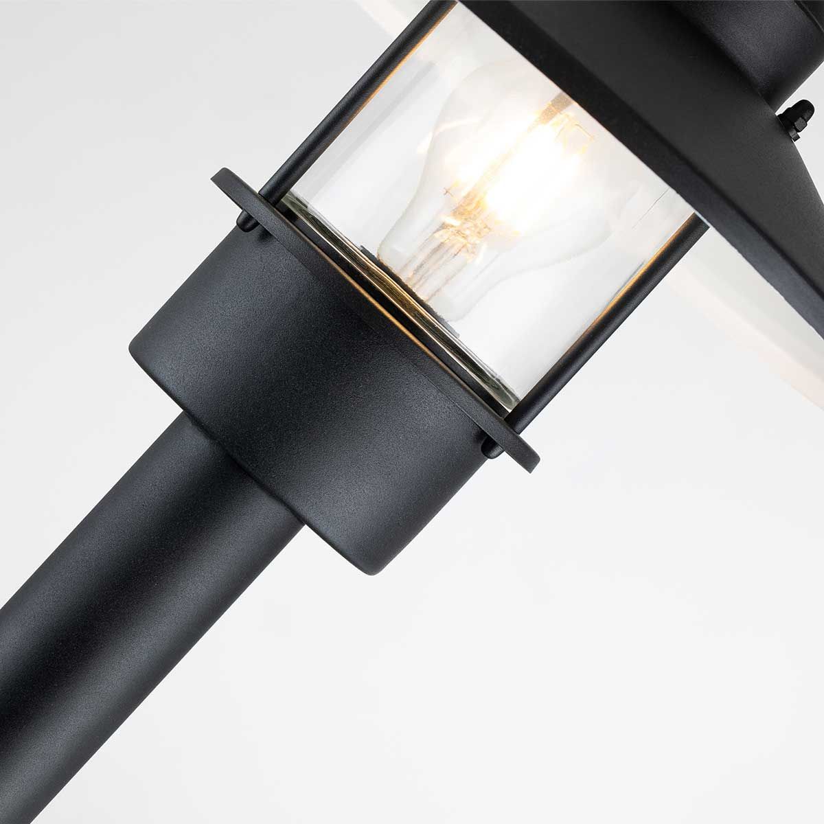 Klampenborg 1 Light Post Light - Black/Silver IP44 E27 - Image 5