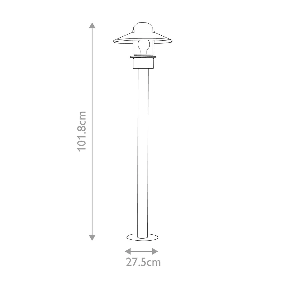 Klampenborg 1 Light Post Light - Black/Silver IP44 E27 - Image 9