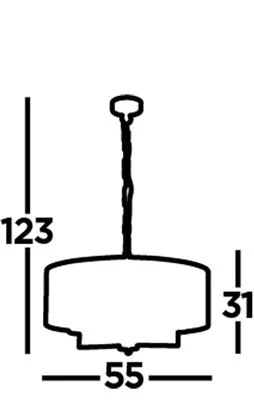 Knightsbridge 5Lt Pendant - Antique Brass & Satin Silver - Image 4