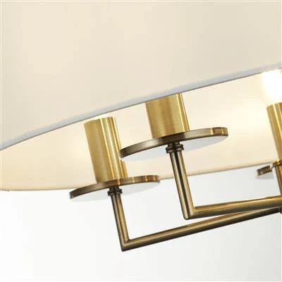Knightsbridge 5Lt Pendant - Antique Brass & Satin Silver - Image 7