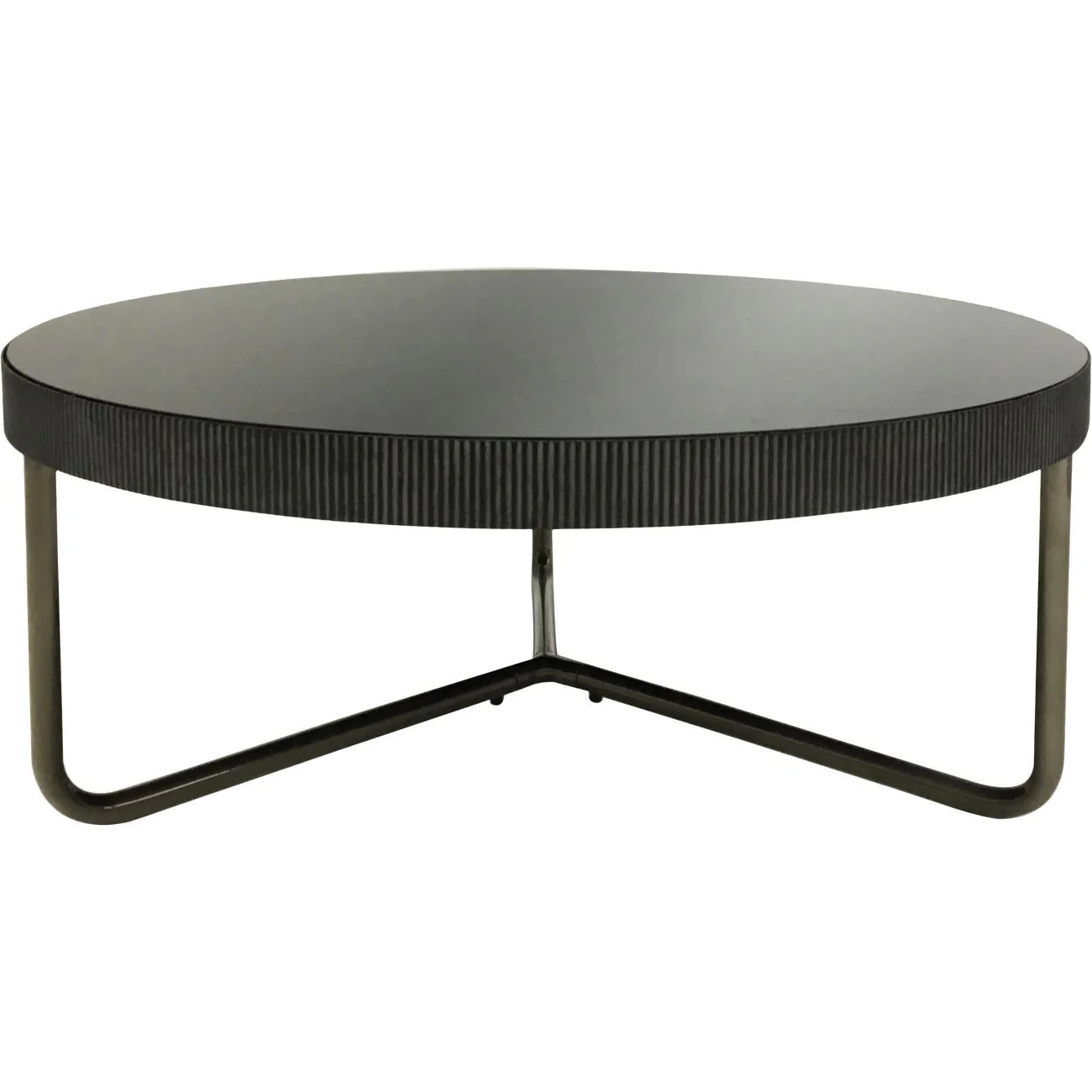 Knightsbridge Round Coffee Table Set of 2 with Black Tinted Glass - Image 3
