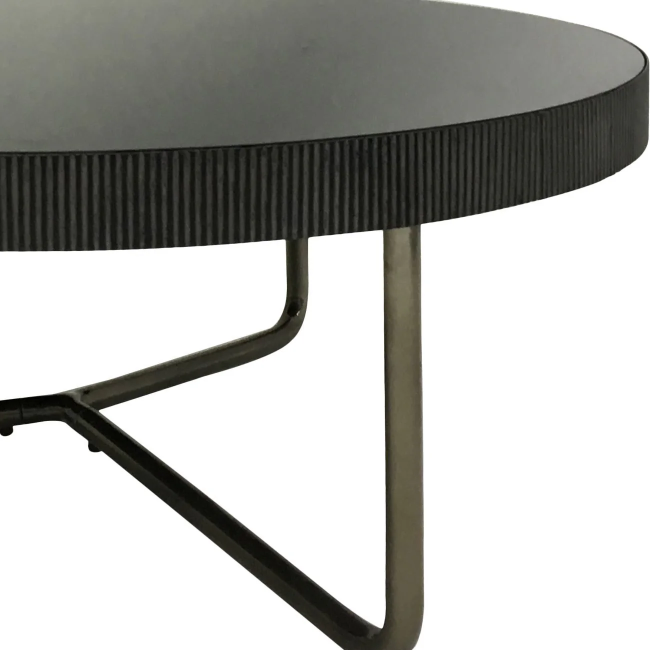 Knightsbridge Round Coffee Table Set of 2 with Black Tinted Glass - Image 5