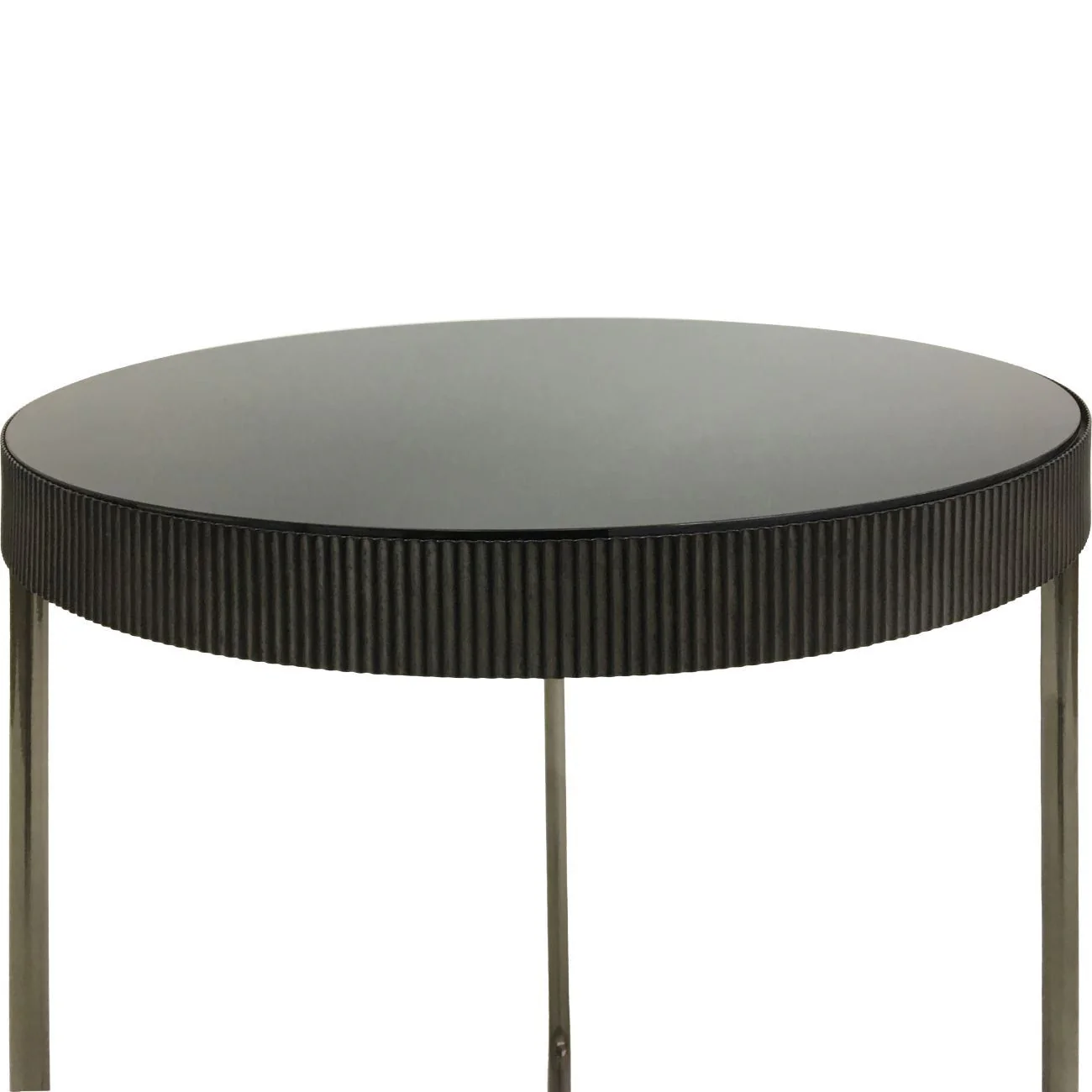 Knightsbridge Set of 2 Side Tables with Black Tinted Glass - Image 5