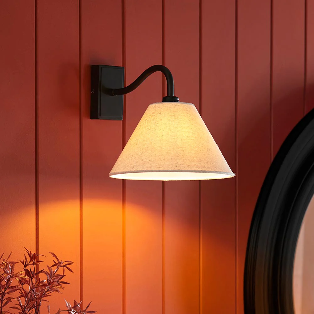 Knole Wall Light- Black/ Antique Brass Finishes - Image 3