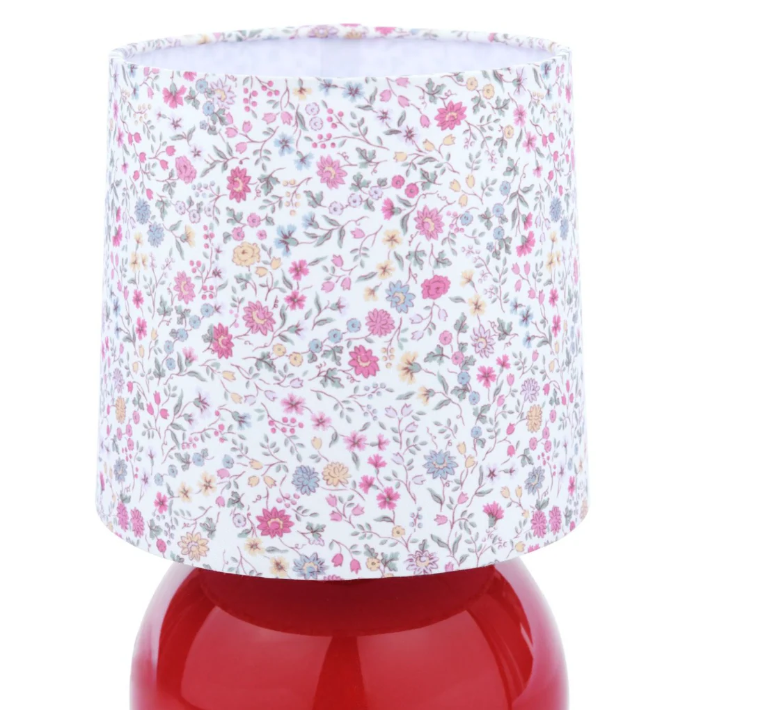 Knowlton Table Lamp- Pink Crackle Glaze With Shade - Image 3