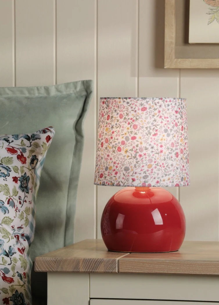 Knowlton Table Lamp- Pink Crackle Glaze With Shade - Image 5