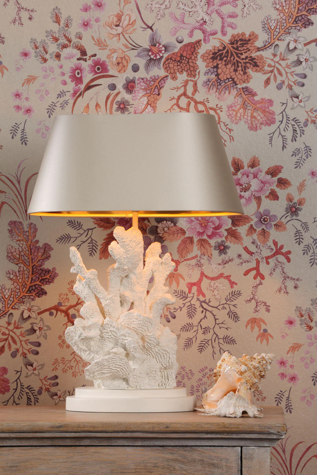 Korallion Table Lamp In Chalk White/Gold And Black Base Only E27 - Image 13