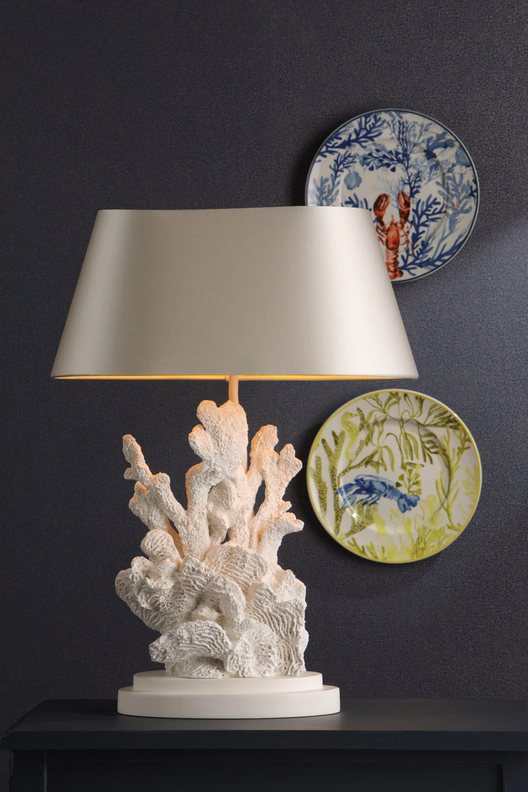 Korallion Table Lamp In Chalk White/Gold And Black Base Only E27 - Image 15