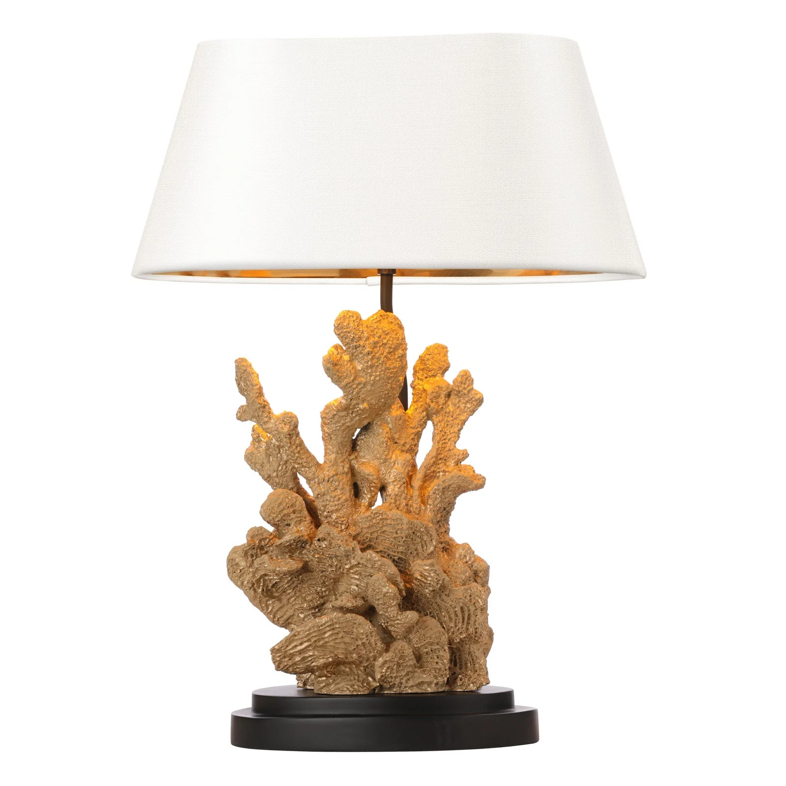 Korallion Table Lamp In Chalk White/Gold And Black Base Only E27 - Image 19