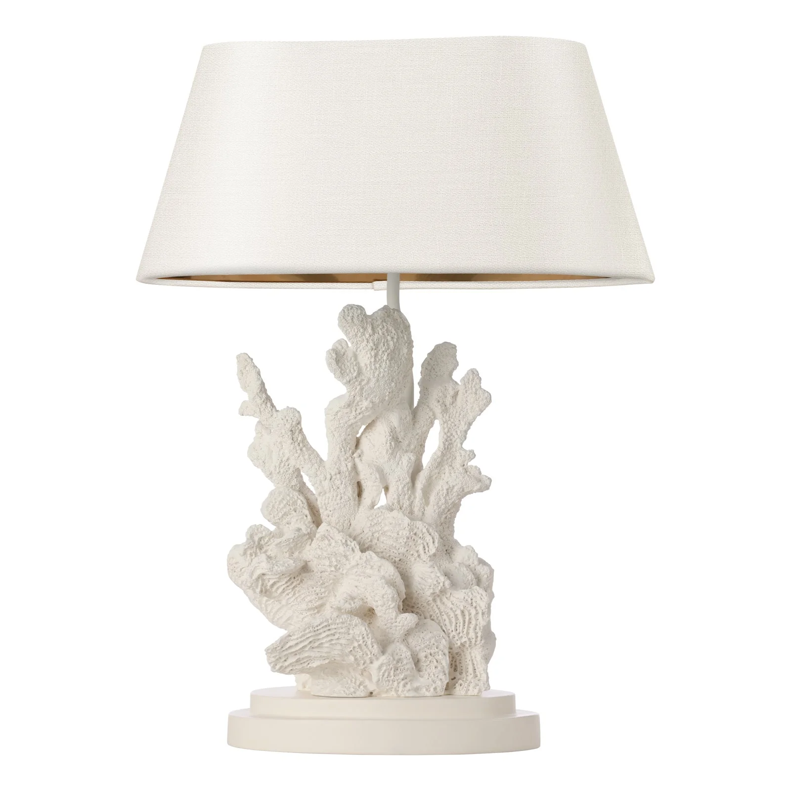 Korallion Table Lamp In Chalk White/Gold And Black Base Only E27 - Image 2