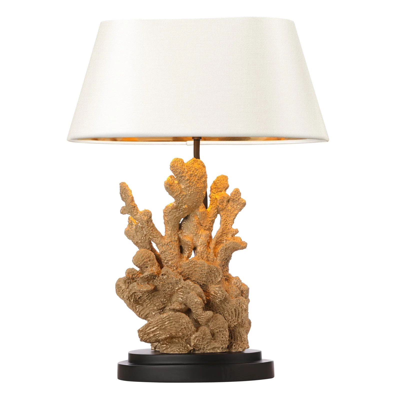 Korallion Table Lamp In Chalk White/Gold And Black Base Only E27 - Image 21